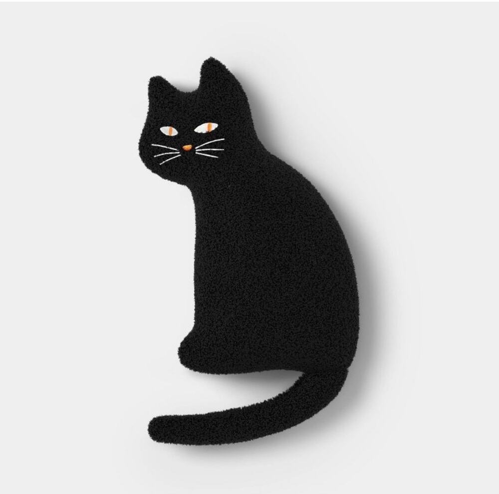 Hyde & EEK Boutique Black Cat Halloween Throw Pillow Plush Target Decor